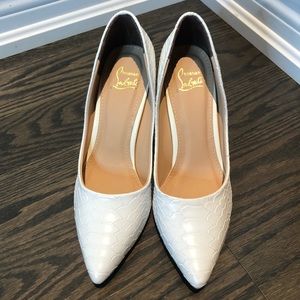 White Snakeskin Heels